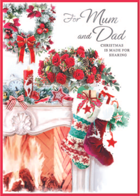 Simon Elvin 6 Pack Cards C90 Christmas Mum & Dad