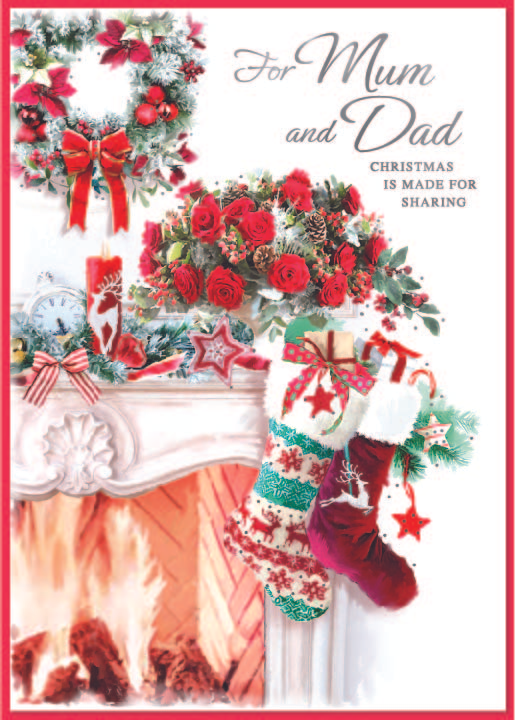 Simon Elvin 6 Pack Cards C90 Christmas Mum & Dad