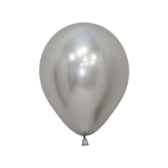 Sempertex Reflex Silver 5" Latex Balloons 50pk