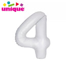 Unique Foil Balloon Matte White 34" Number 4