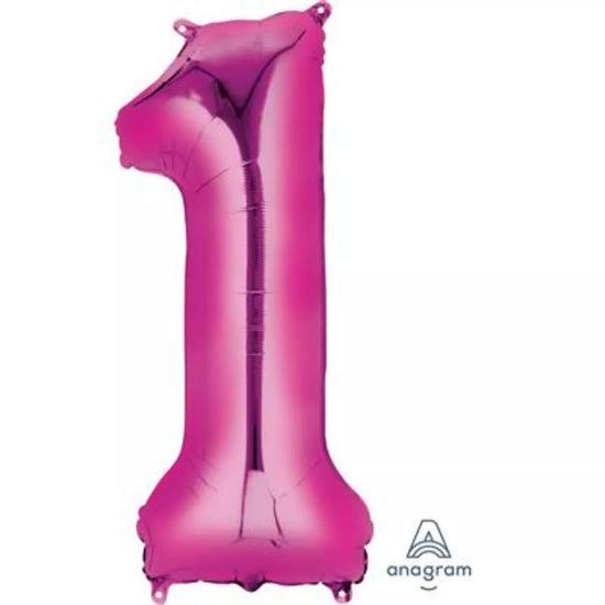 Anagram Foil Balloon Pink 34" Number 1