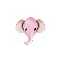 Flexmetal Baby Pink Elephant Head 12" Foil Balloon