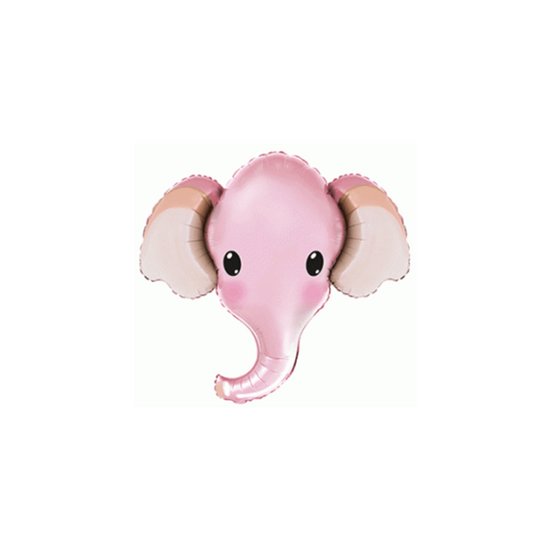 Flexmetal Baby Pink Elephant Head 12" Foil Balloon