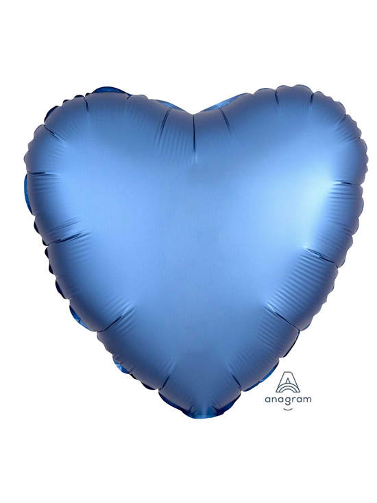Anagram Foil Balloon Satin Luxe Azure Heart 18"