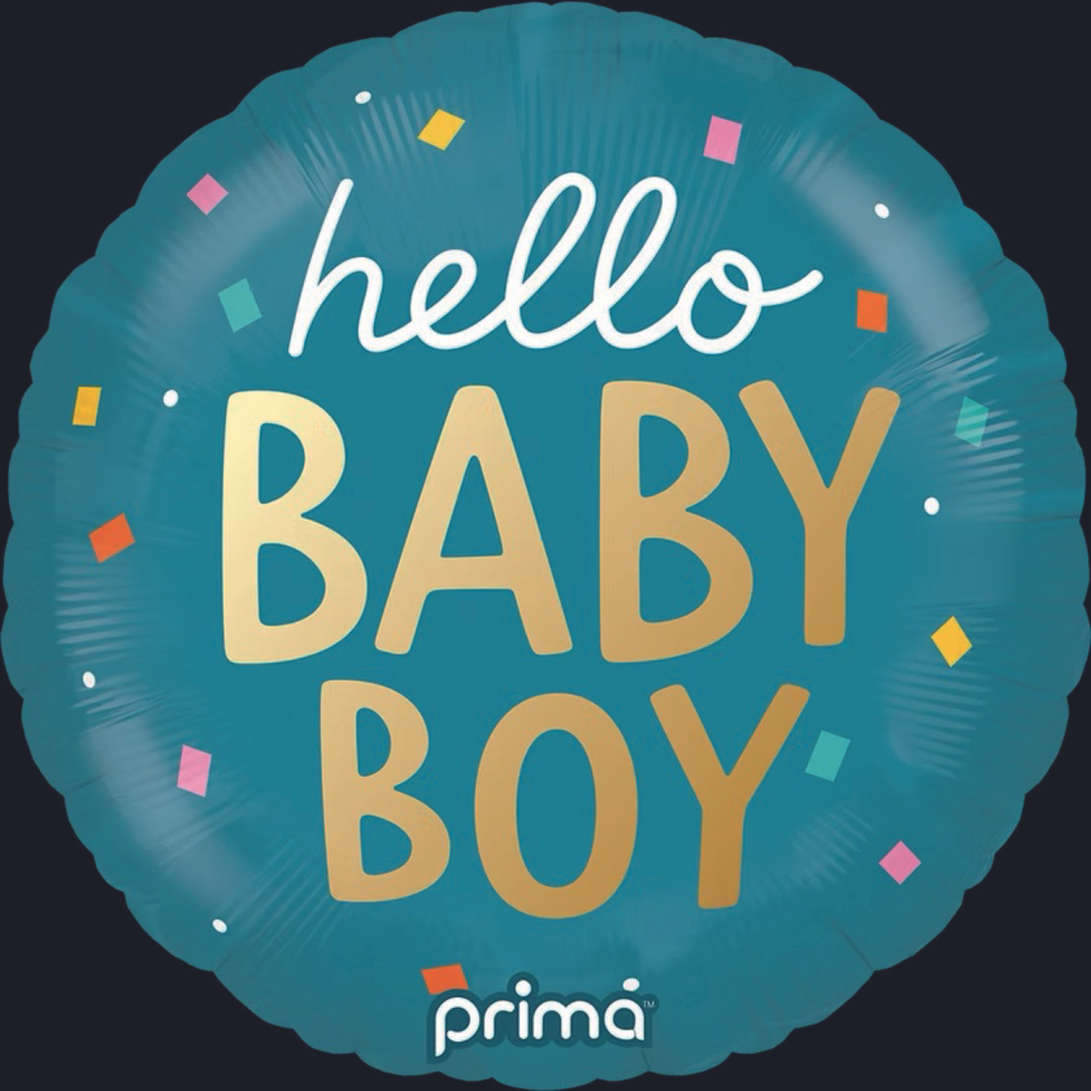 Prima Foil Balloon Hello Baby Boy Confetti 18