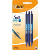 Bic 3 Pack Softfeel Pen Blue