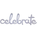 Holographic Celebrate Script 59" Foil Balloon