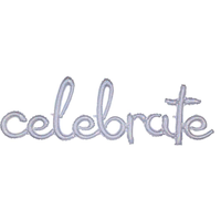 Holographic Celebrate Script 59" Foil Balloon