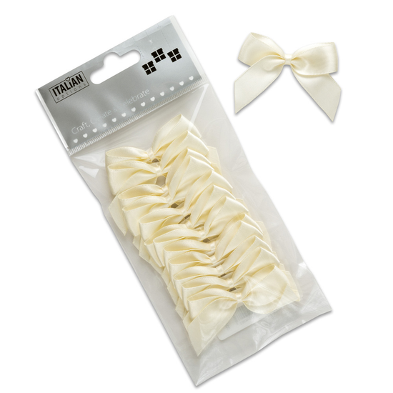 Italian Options 12 Pack Ribbon Bows Ivory 5cm