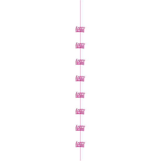 5ft Hanging D cor Happy Birthday Glitz Pink