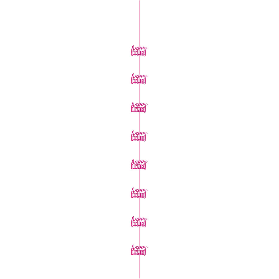 5ft Hanging D cor Happy Birthday Glitz Pink