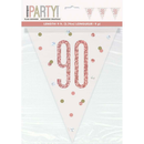 Unique Flag Banner Rose Gold Glitz Age 90 9ft