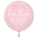 Unique Foil Balloon Hello Baby Pink 18"