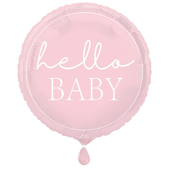 Unique Foil Balloon Hello Baby Pink 18"