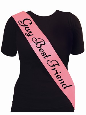 Henbrandt Deluxe Sash Gay Best Friend Pink
