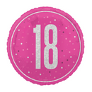 Unique Foil Balloon Pink Glitz Age 18 18"