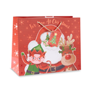 12-pack large landscape gift bags featuring Santa and friends, ideal for holiday gift wrapping by Wraptastic