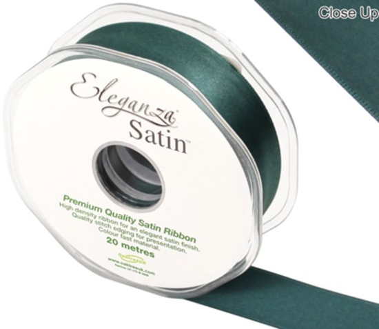 Eleganza Satin Ribbon Green 25mm x 20m