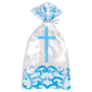 Unique 20 Pack Cello Bags Fancy Blue Cross
