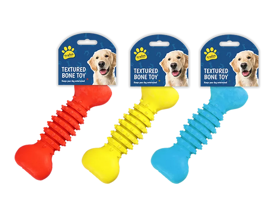 Textured Bone Dog Toy (Colour May Vary)