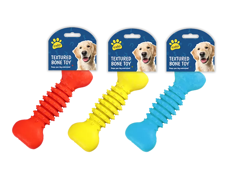 Textured Bone Dog Toy (Colour May Vary)