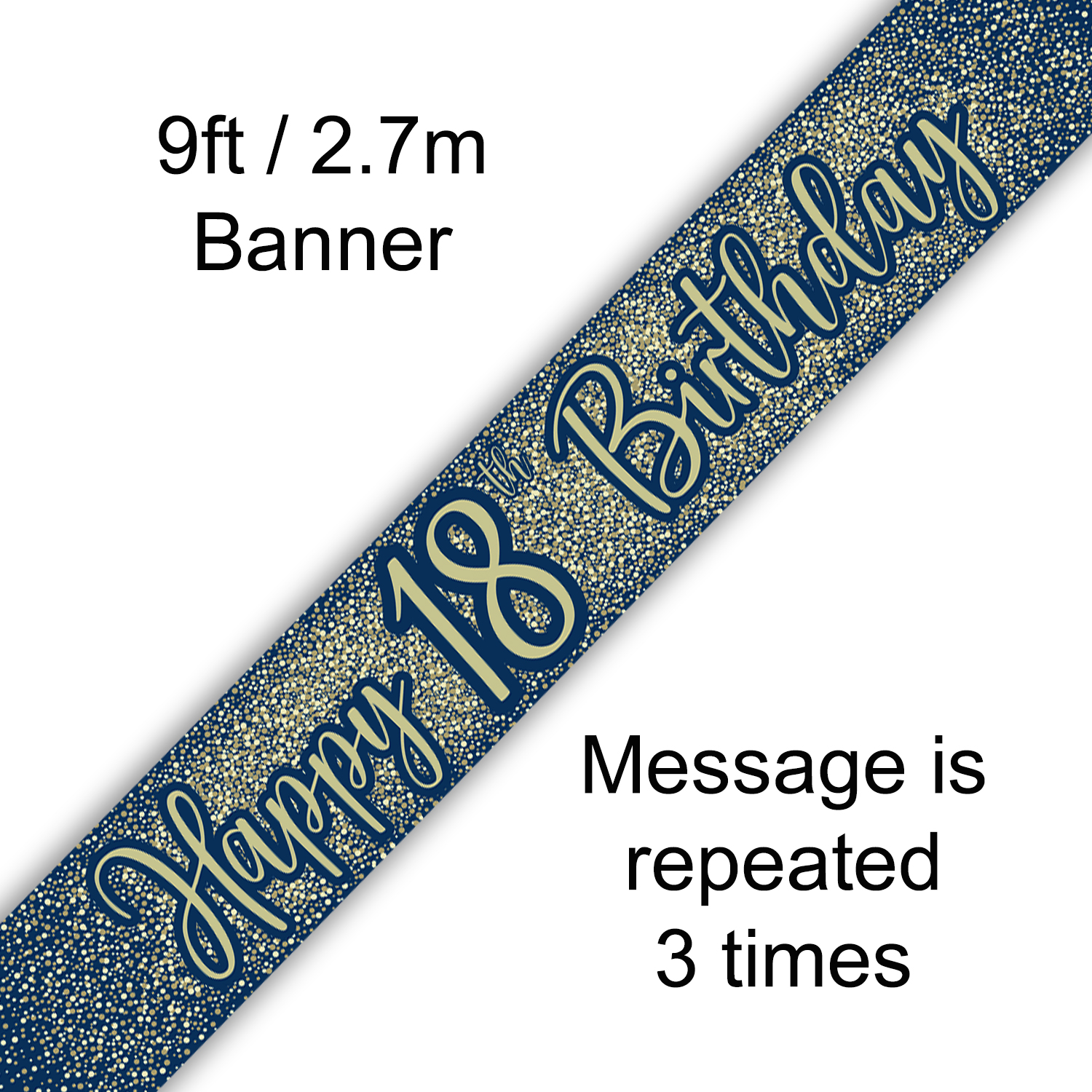 Oaktree Banner Age 18 Gold & Navy 9ft