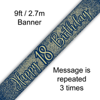 Oaktree Banner Age 18 Gold & Navy 9ft