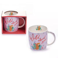 Tiger Feet Wild About You mug featuring a playful tiger design, perfect for coffee or tea enjoyment.