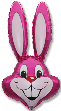 Jumbo Fuchsia Rabbit Head 35" Foil Balloon (Loose)