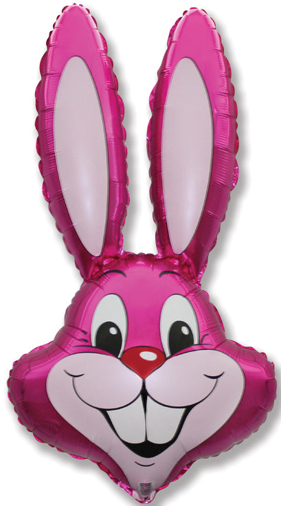 Jumbo Fuchsia Rabbit Head 35" Foil Balloon (Loose)
