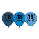 6 x 8pk Latex Balloons Birthday Age 18 Male
