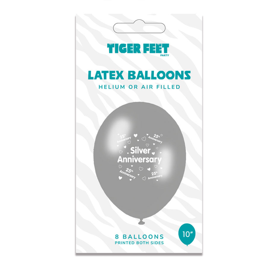6 x 8pk Latex Balloons Your Silver Anniversary