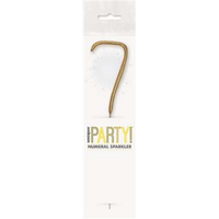 Unique Party Candle Sparkler Number 7 Gold 7