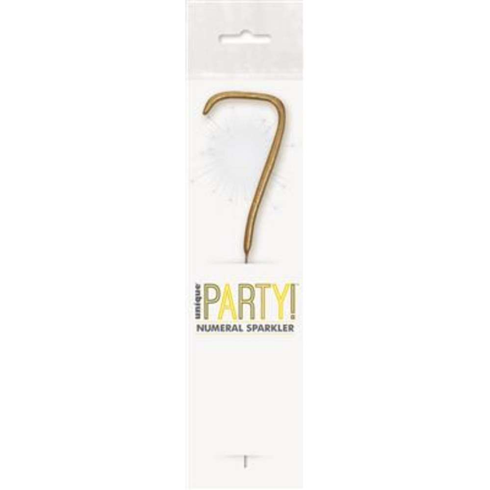 Unique Party Candle Sparkler Number 7 Gold 7