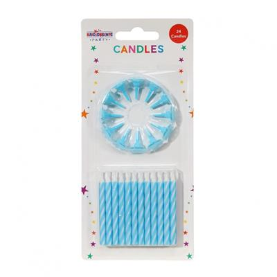 APAC Party Candle 24 Candles/12 Holders Blue