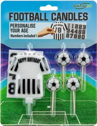 Oaktree Party Candle Football Black & White 8cm
