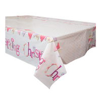 Unique Tablecover Pink Christening 54" x 84