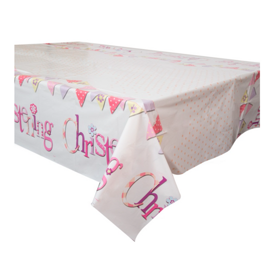 Unique Tablecover Pink Christening 54" x 84