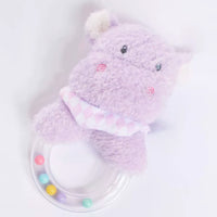 Tiger Feet soft toy hippo rattle, plush baby toy with a gentle rattle, perfect for infants and toddlers.