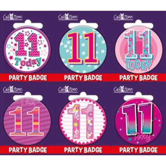 Giftzone Small Badges Age 11 Female