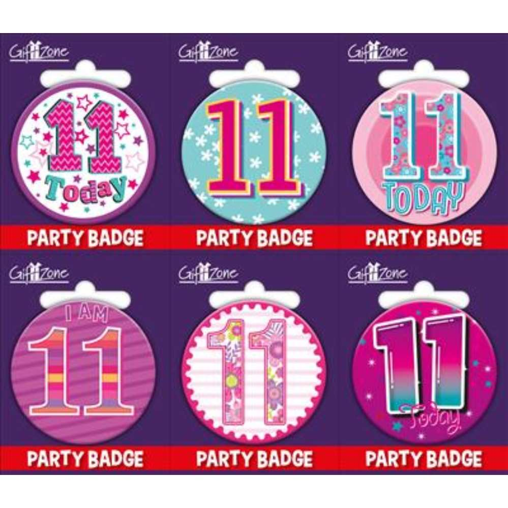 Giftzone Small Badges Age 11 Female