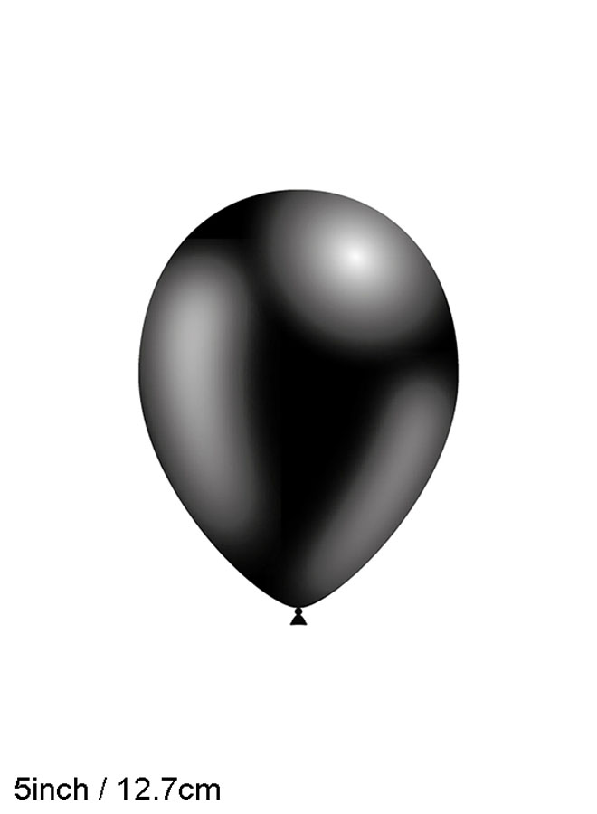 Decotex Pro 100 Pack Latex Balloons Metallic Black 5"