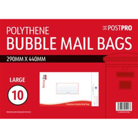 10pk Bubble Mailing Bag Large 290x440mm