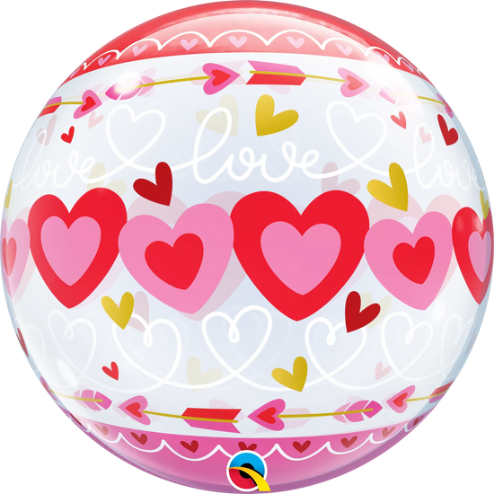 Qualatex Bubble Balloon Love Connected Hearts 22"