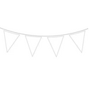 White Solid Colour Bunting 20 Flags 10m