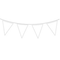 White Solid Colour Bunting 20 Flags 10m
