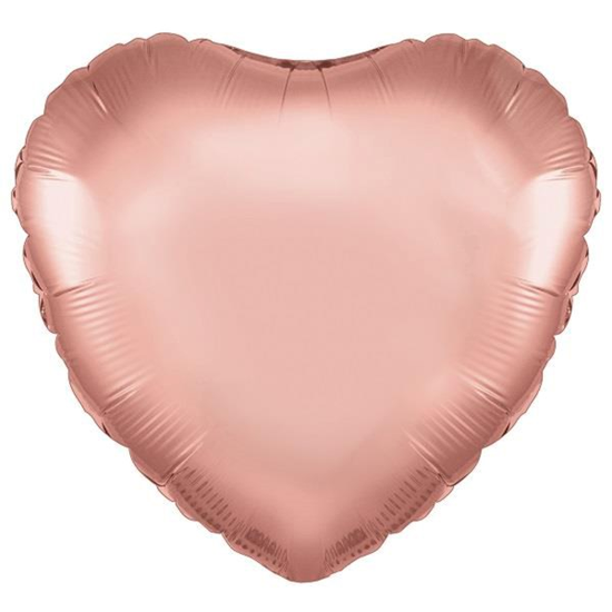 Oaktree Foil Balloon Rose Gold Heart 18"