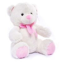 Tiger Feet Plush Nursery Bear Cream & Pink 35cm