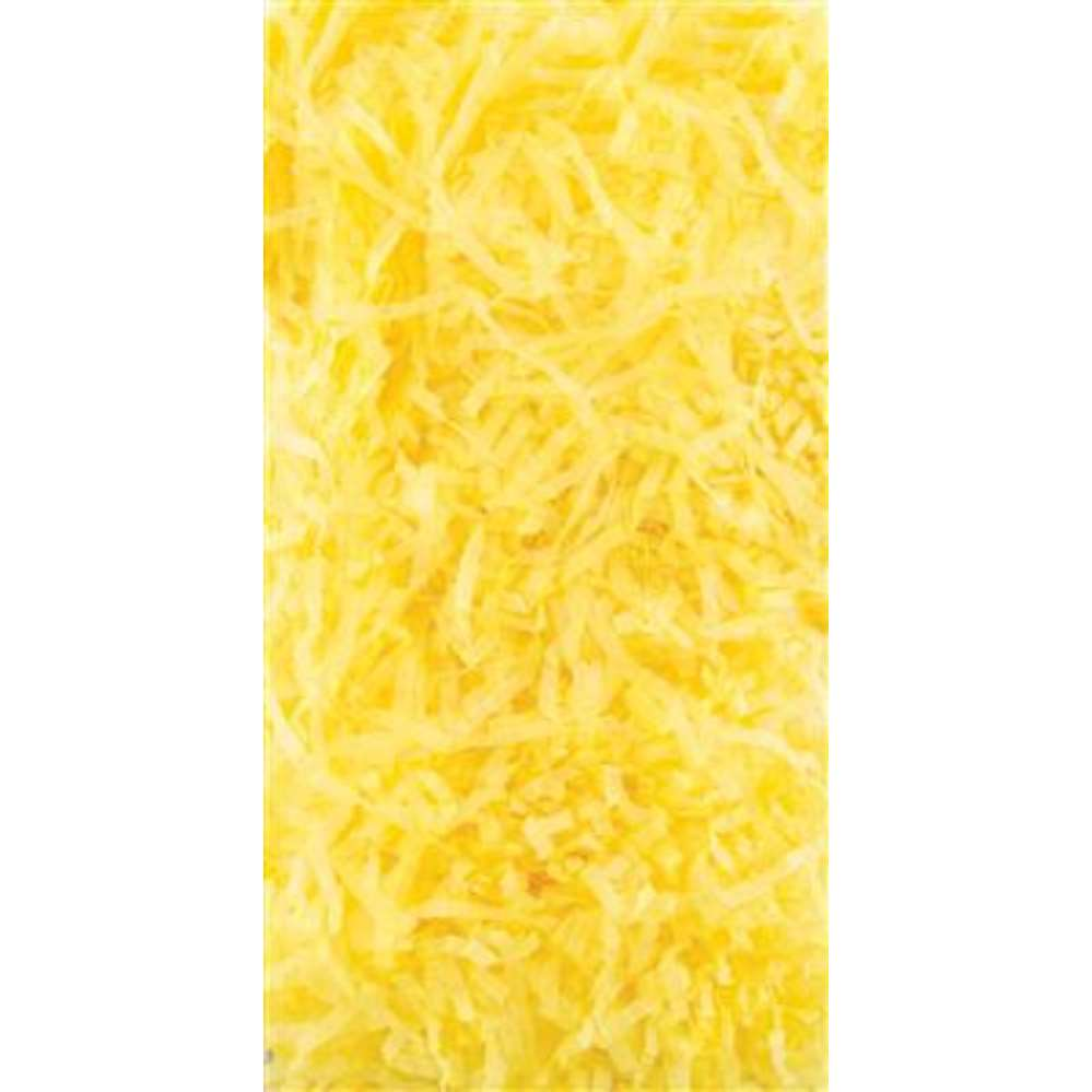 Six yellow shredded tissue papers from County Stationery, soft crepe paper in a 20g pack for gift wrapping or decoration.