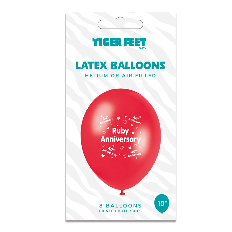 6 x 8pk Latex Balloons Your Ruby Anniversary